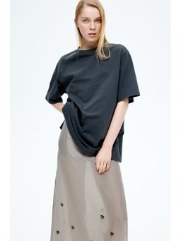H&M - Women Grey Washed-Look T-Shirt