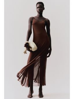 H&M - Women Brown Strappy Mesh Dress