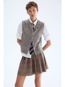 H&M - Women Grey Fine-Knit Waistcoat