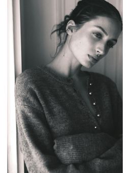 H&M - Women Grey Button-Top Jumper