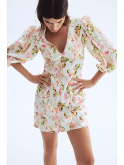 H&M - Women White Linen-Blend Dress