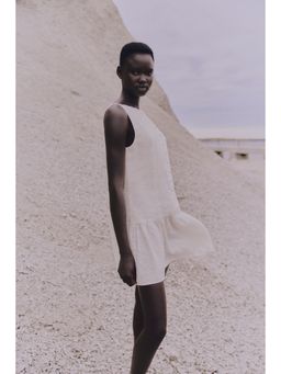 H&M - Women White Linen-Blend Dress