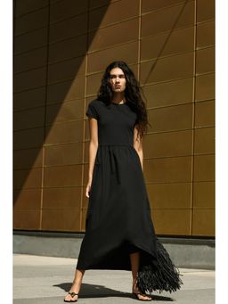 H&M - Women Black Short-Sleeved Maxi Dress