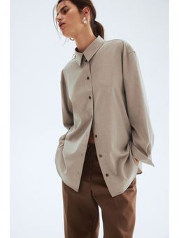 H&M - Women Beige Oversized Shirt