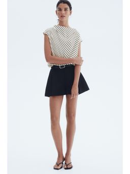 H&M - Women White Cap-Sleeved Satin Blouse