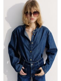 H&M - Women Blue Loose-Fit Denim Shirt