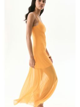 H&M - Women Yellow Strappy Mesh Dress