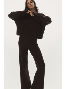 H&M - Women Brown Rib-Knit Jumper