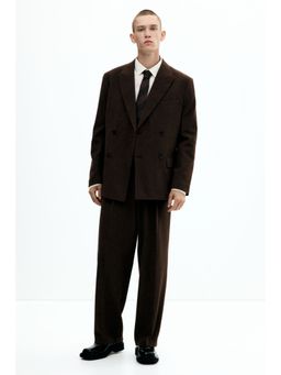 H&M - Men Brown Loose Fit Tailo Trousers