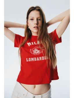 H&M - Women Red Cotton T-Shirt