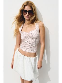 H&M - Women Beige Gathe Vest Top