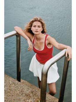 H&M - Women Red Cotton Vest Top