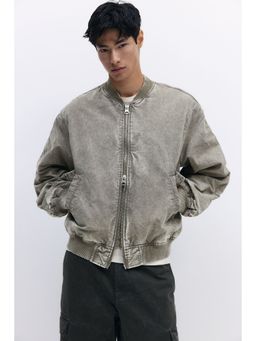 H&M - Men Green Washed Bomber Jacket