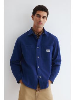H&M - Men Blue Oversized Fit Canvas Overshirt
