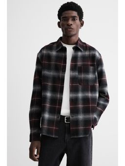 H&M - Men Purple Loose Fit Flannel Shirt