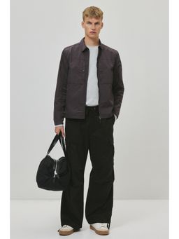 H&M - Men Purple Regular Fit Nylon Overshirt