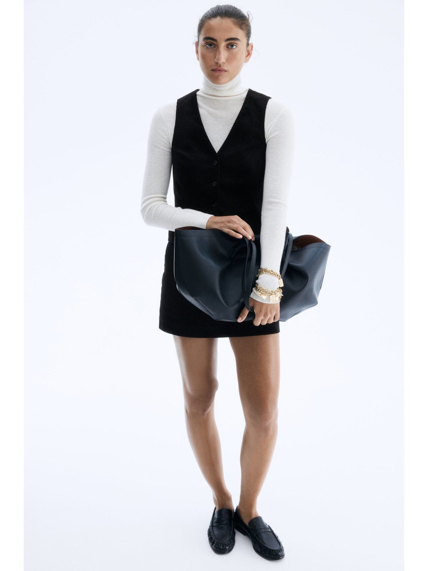 h&m Women Black V-Neck Waistcoat-picture-21