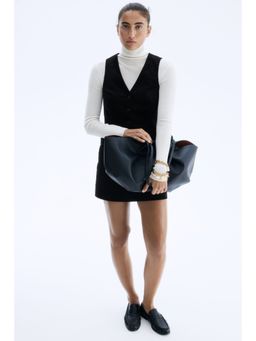 H&M - Women Black V-Neck Waistcoat