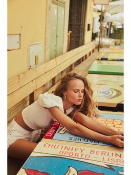 H&M - Women White Puff-Sleeved Off-The-Shoulder Top