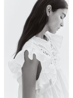 H&M - Women White Embroide Cotton Blouse