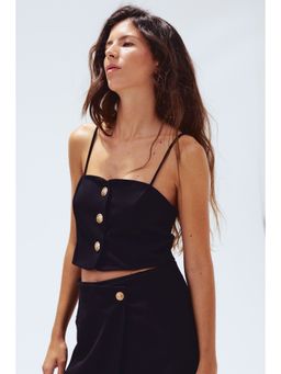 H&M - Women Black Cropped Strappy Top
