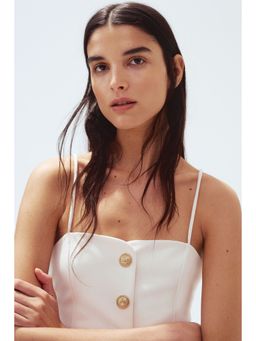 H&M - Women Beige Cropped Strappy Top