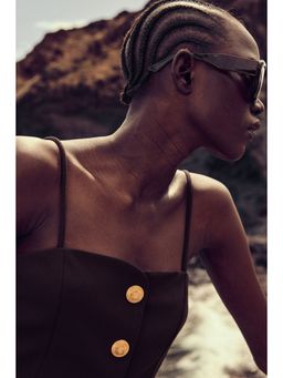 H&M - Women Brown Cropped Strappy Top