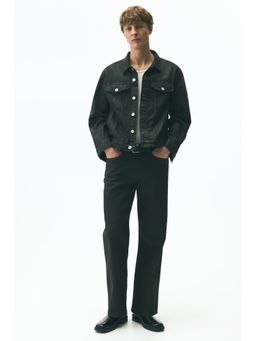 H&M - Men Brown Coated Denim Trucker Jacket