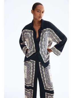 H&M - Women Blue Oversized Twill Shirt