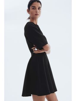 H&M - Women Black Waisted Twill Dress