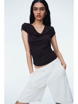 H&M - Women Brown Draped Top