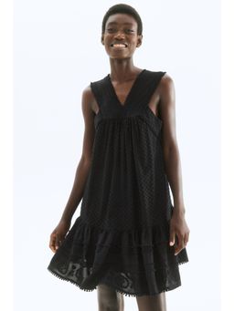 H&M - Women Black Embroide Cotton Dress