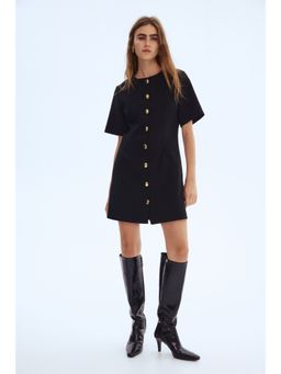 H&M - Women Black Button-Front Dress