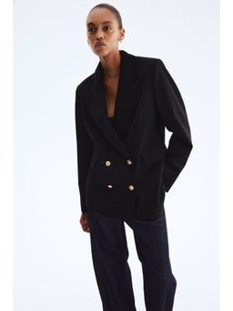 H&M - Women Black Double-Breasted Blazer