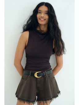 H&M - Women Brown Draped Top