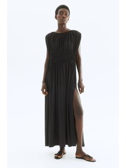 H&M - Women Black Draped Drawstring Dress
