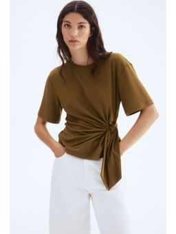 H&M - Women Green Tie-Detail Top