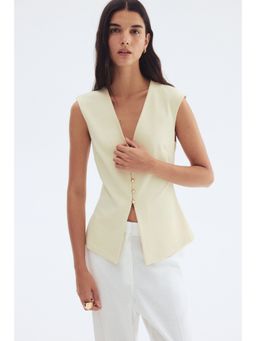 H&M - Women Yellow Interlock Waistcoat