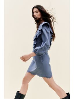 H&M - Women Blue Broderie Anglaise Dress