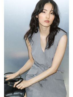 H&M - Women Grey Belted Dress