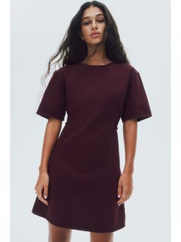 H&M - Women Red Buckle-Detail Denim Dress