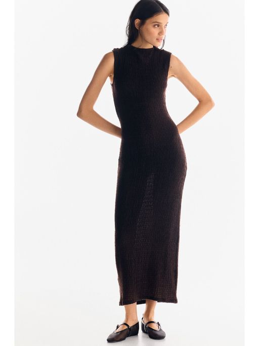 H&M Women Brown Draped Maxi Dress