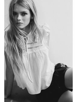 H&M - Women White Textu Jersey Top