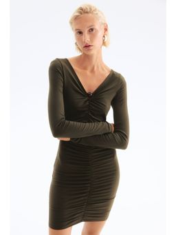 H&M - Women Green Draped Mini Dress