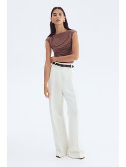 H&M - Women Pink Draped Cap-Sleeved Top