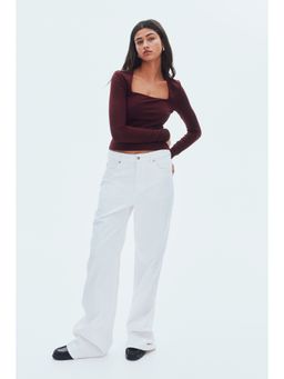 H&M - Women Red Long-Sleeved Microfibre Top