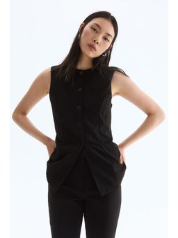 H&M - Women Black Ponte Di Roma Waistcoat
