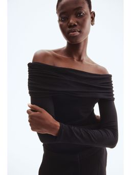 H&M - Women Black Off-The-Shoulder Top