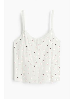 H&M - Women White Cotton Pointelle Strappy Top