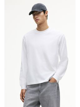 H&M - Men White Loose Fit Long-Sleeved Jersey Top